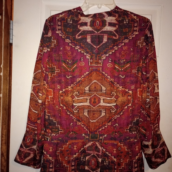 Tory Burch Aztec Silk Midi Length Dress women's size 8 - Picture 6 of 8